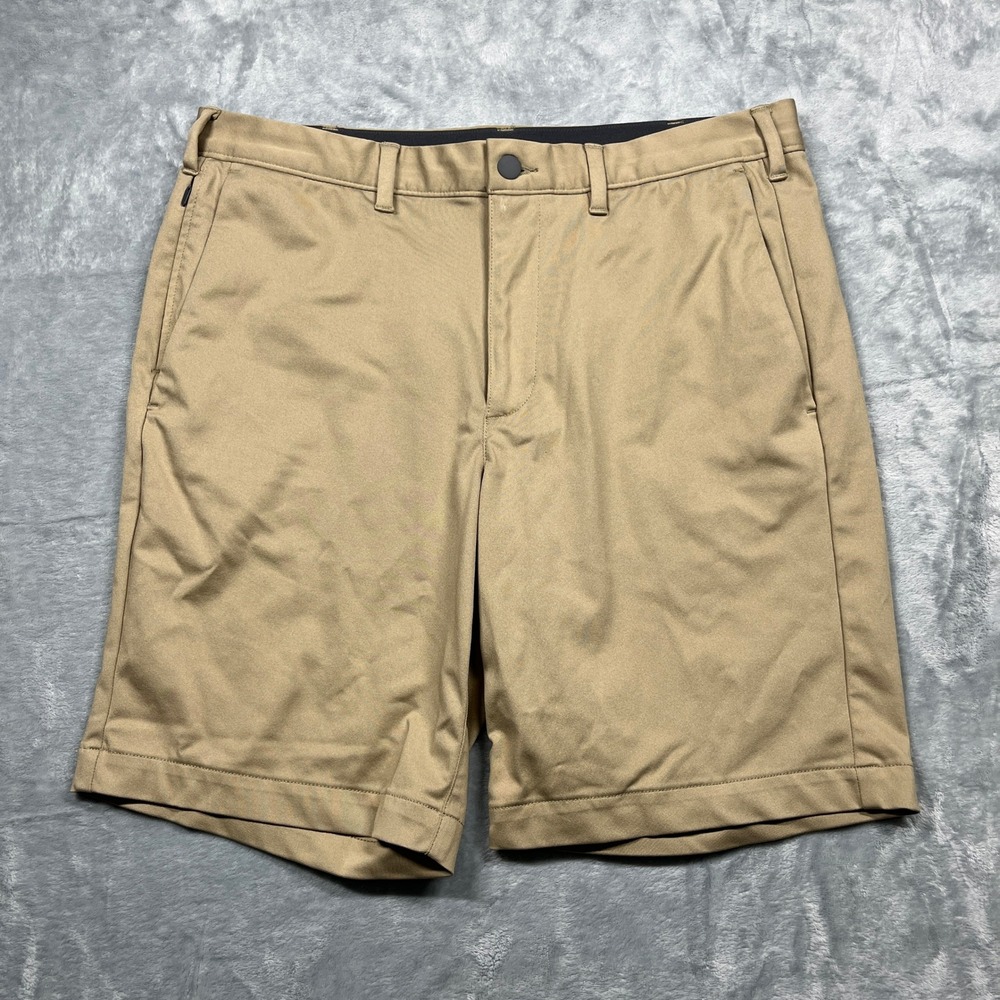 Lands' End Shorts Mens 33 Khaki Traditional Fit Golf Performance Tech